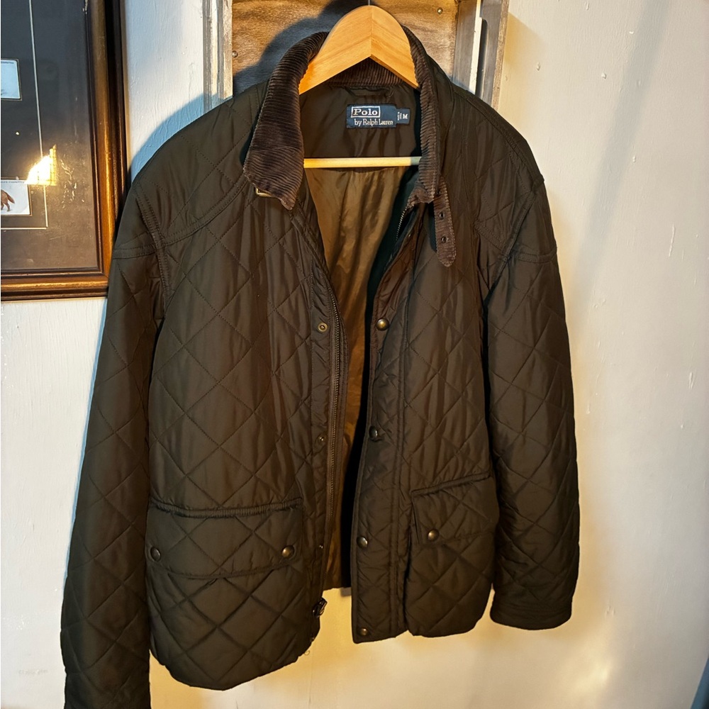 Ralph Lauren Brown Quilted Jacket with Brown Collar